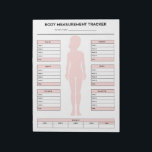Goal Body Measurements Tracker Weight Loss Fitness Notepad<br><div class="desc">Goal Body Measurements Tracker Weight Loss Fitness Notepad for Girls. Log your progress each week with this body measurement tracker notepad. Pink Version.</div>