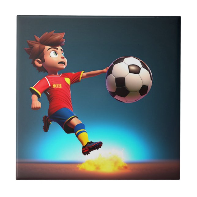 "Goal Bound: The Animated Boy's Perfect Kick" Tile (Front)