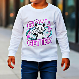 Goal Getter Cat Neon Cute - Motivational Gift