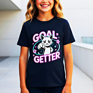 Goal Getter Cat Shirt Funny Cute Motivational Gift
