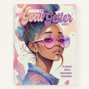 Goal Getter Cute Girly Magazine Style  Notebook