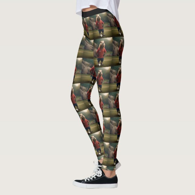 "Goal Getter: The Soccer Star Capybara" Leggings (Left)