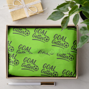 'Goal Getter' Vibrant Electric Lime Green Sports Tissue Paper