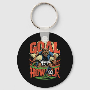Goal Howler Werewolf Soccer Halloween Parody  Key Ring