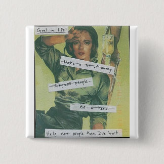 Goal in Life 15 Cm Square Badge