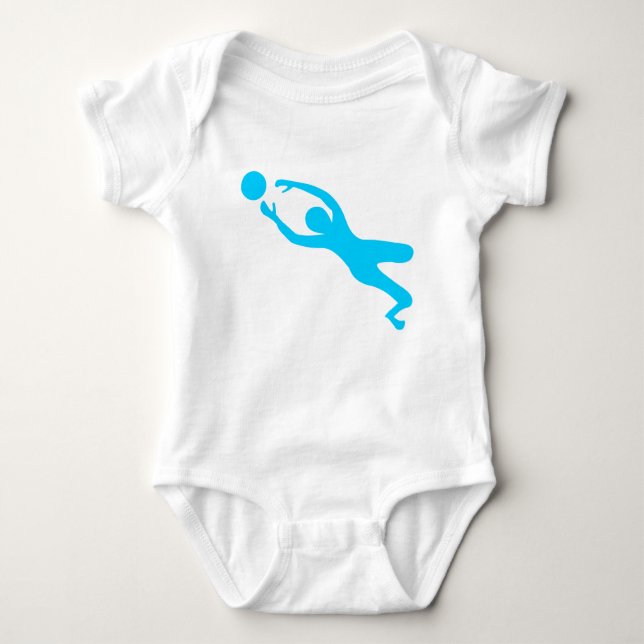 Goal Keeper - Sky Blue Baby Bodysuit (Front)