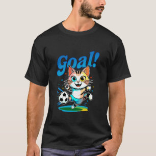 Goal Kitty Cute Soccer Cat Kids Apparel for Boys a T-Shirt