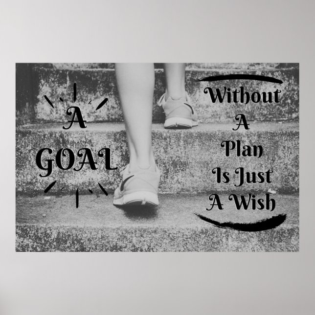 "Goal" Positive Wall art Poster (Front)
