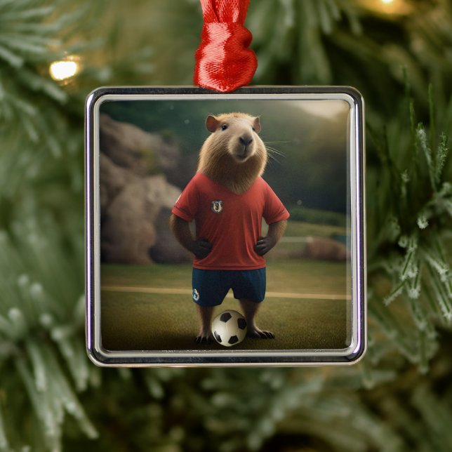 "Goal-Scoring Capybara: The Ultimate Soccer Star!" Metal Tree Decoration (Tree)