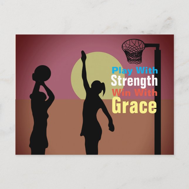 Goal Shooter Theme Netball Quote Postcard (Front)