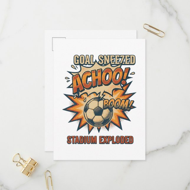 Goal Sneezed Stadium Exploded Invitation Postcard (Front/Back In Situ)