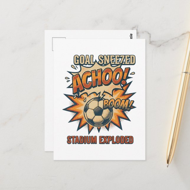 Goal Sneezed Stadium Exploded Postcard (Front/Back In Situ)
