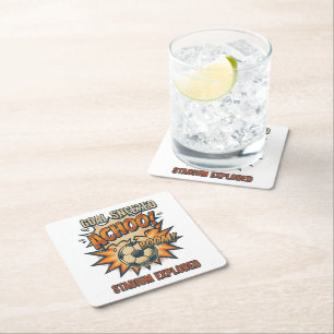 Goal Sneezed Stadium Exploded Square Paper Coaster