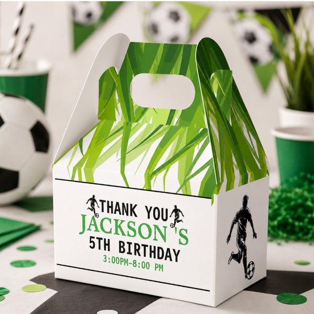 Goal! Soccer 5th Birthday Party Favour Box (Goal! Soccer 5th Birthday Party Favor Boxes)