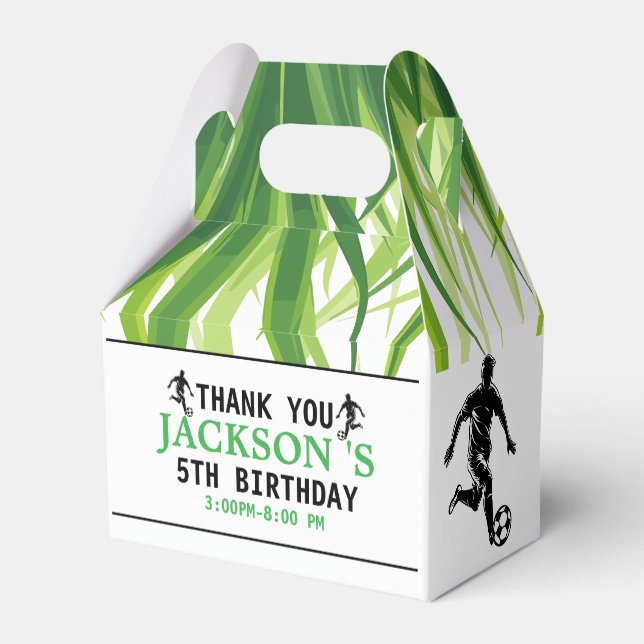 Goal! Soccer 5th Birthday Party Favour Box (Back Side)