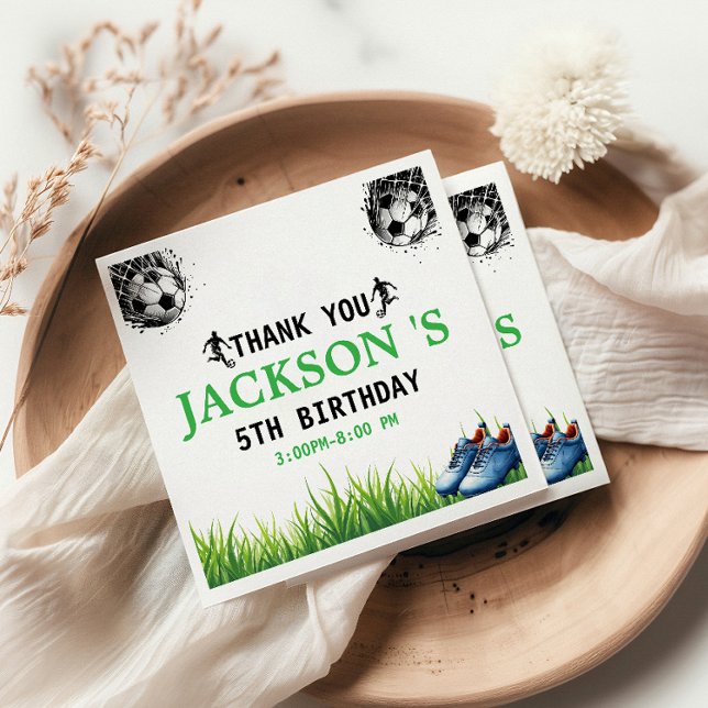 Goal! Soccer 5th Birthday Party Napkin (Creator Uploaded)