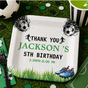 Goal! Soccer 5th Birthday Party Paper Plate