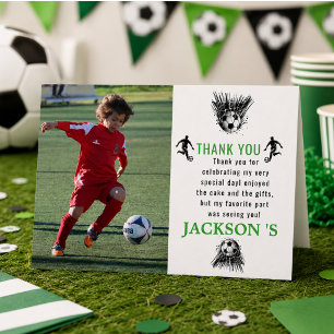 Goal! Soccer 5th Birthday Party Thank You Card