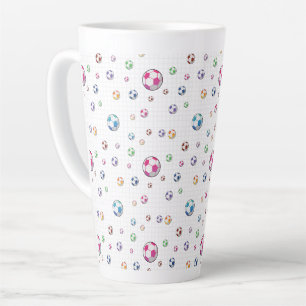 Goal Soccer Pattern Latte Mug