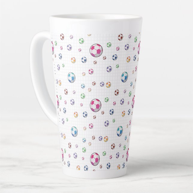Goal Soccer Pattern Latte Mug (Left Angle)