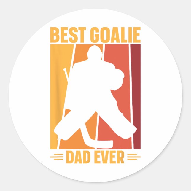 Goalie Dad Ice Hockey Ice Hockey Player Hockey Coa Classic Round Sticker (Front)