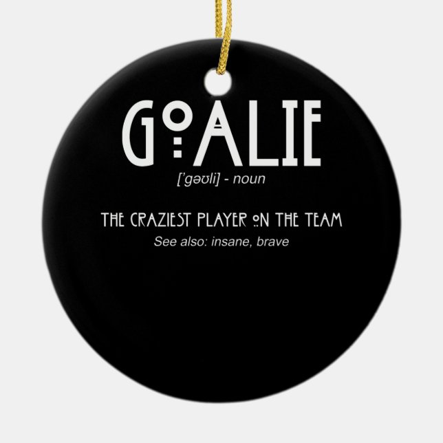 Goalie Gear Goalkeeper Definition Soccer Hockey Ceramic Tree Decoration (Front)