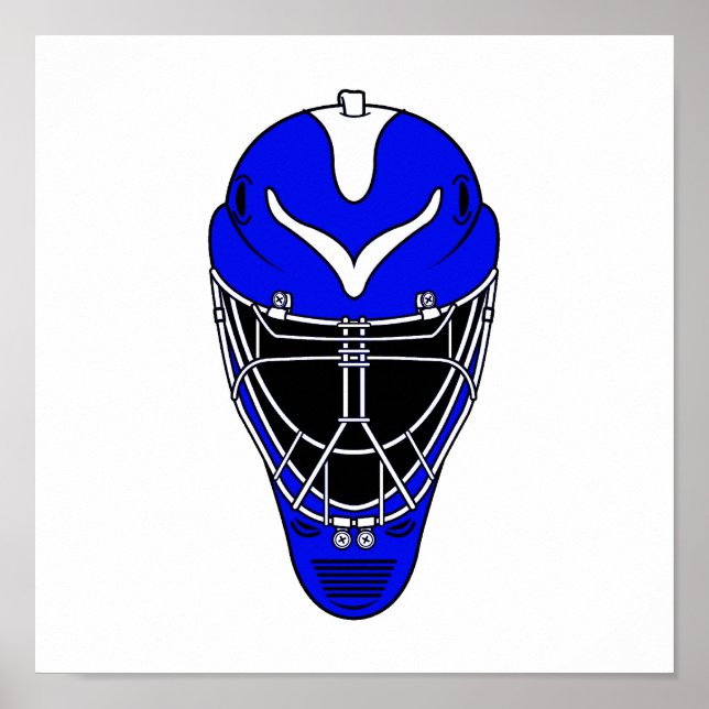 Goalie Helmet Blue Poster (Front)