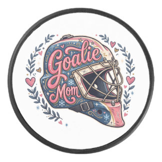 Goalie Mum Ice Hockey Helmet Mask Heart Retro Art Puck