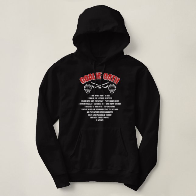 Goalie Oath   Ice Hockey Goalie Prayer Gift Classi Hoodie (Design Front)