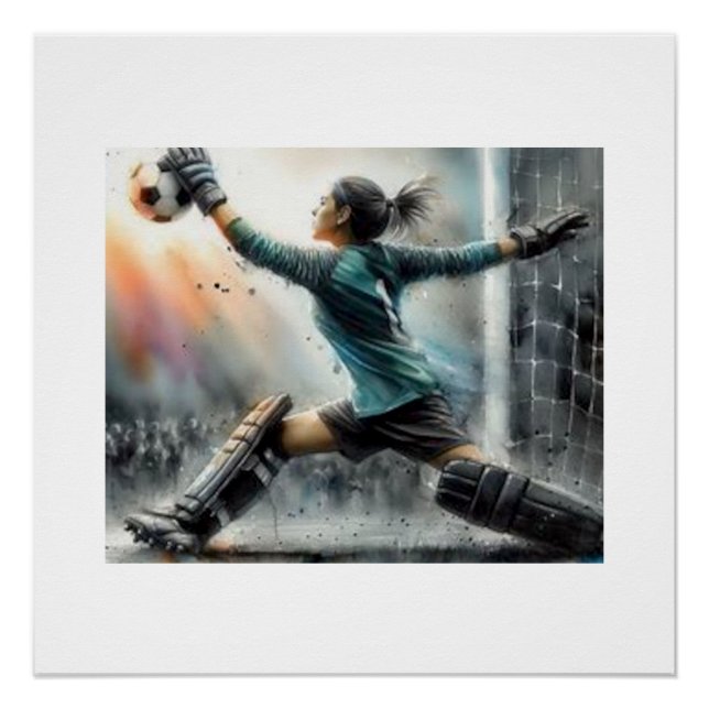 Goalkeeper Saves Soccer Ball,  Poster (Front)