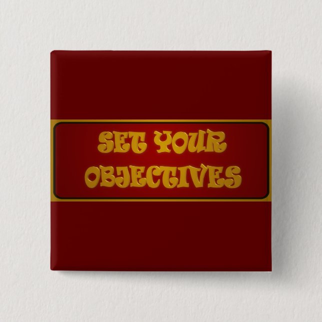 GOALS AMBITIONS OBJECTIVES WINNER GAME PLAYER COFF 15 CM SQUARE BADGE (Front)
