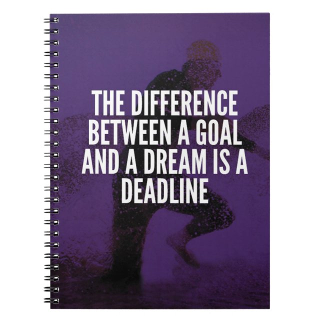 Goals, Dreams And Deadline - Workout Motivational Spiral Notebook (Front)