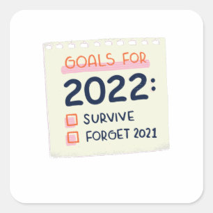 Goals for 2022: Survive, Forget 2021 Square Sticker
