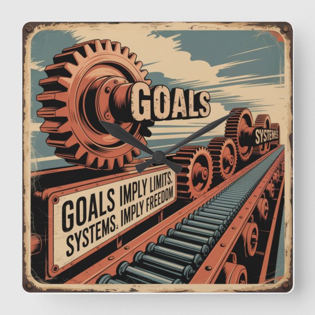 Goals Imply Limits. Systems Imply Freedom Square Wall Clock (Front)