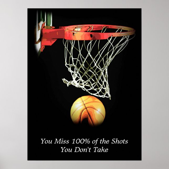 Goals Motivational Quote Basketball Poster (Front)