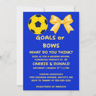 Goals or Bows Gender Reveal Invitation