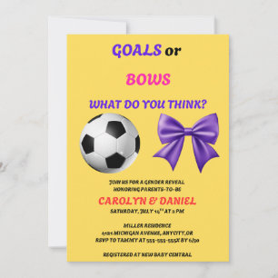 Goals or Bows Gender Reveal Invitation