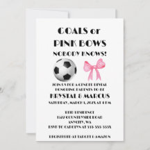 Goals or Pink Bows Gender Reveal Invitation
