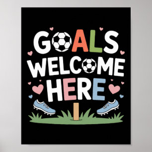 Goals Welcome Here Retro Soccer Poster