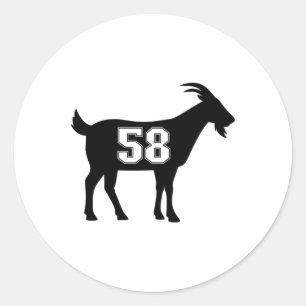 Goat 58 G.o.a.t. Number Fifty Eight Goat Gear Stic Classic Round Sticker