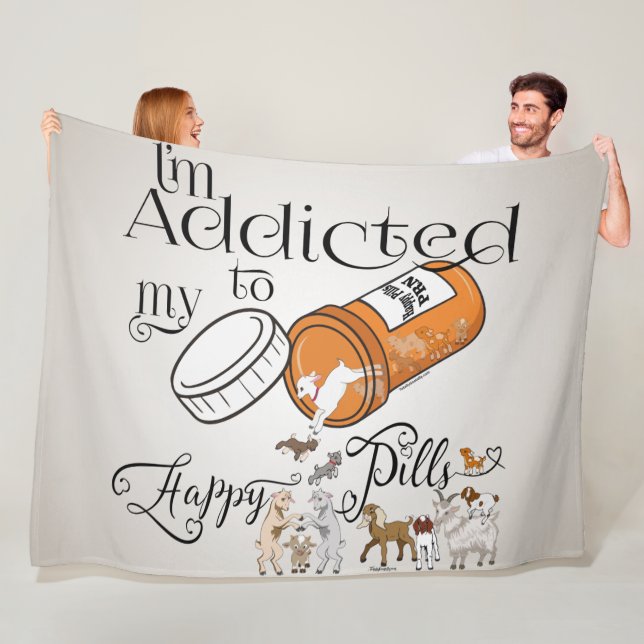 GOAT | Addicted to my Happy Pills Large Fleece Blanket (In Situ)