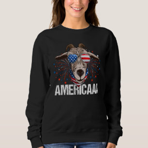Goat Americaaa 4th Of July USA Patriotic  Boy Fire Sweatshirt