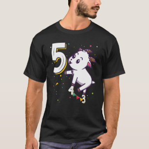 Goat Animal 5th Birthday Girl Boy B Day 5 Years O T-Shirt