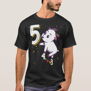 Goat Animal 5th Birthday Girl Boy B Day 5 Years O T-Shirt