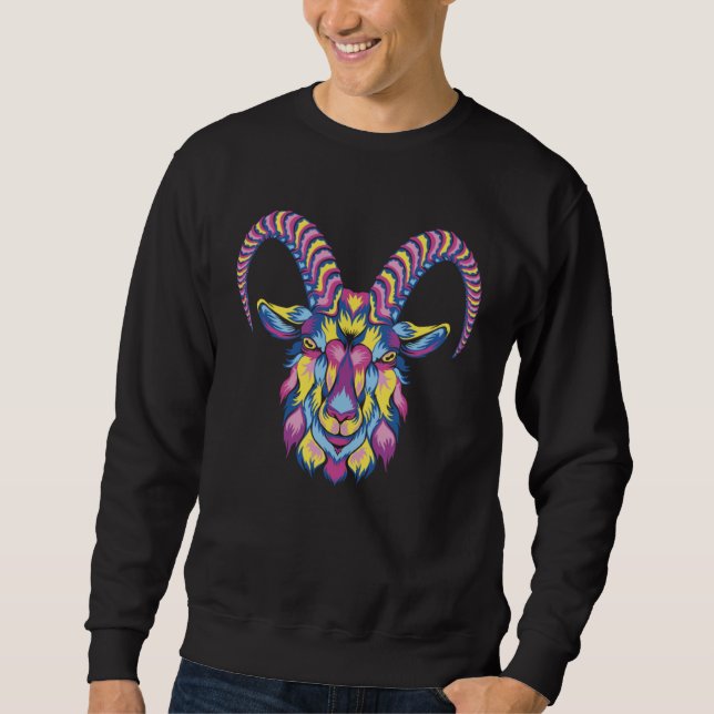 Goat Animals capricorn lamb Sweatshirt (Front)