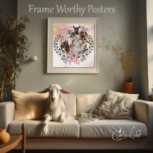 GOAT ART   Home is Where My Goats Are GetYerGoat Poster