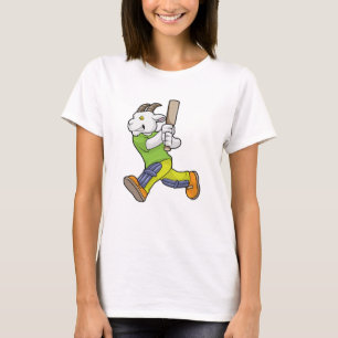 Goat as Batsman with Cricket bat T-Shirt