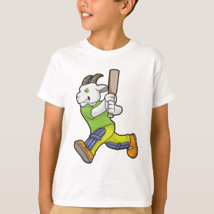 Goat as Batsman with Cricket bat T-Shirt