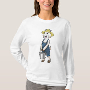 Goat as Farmer with Bucket T-Shirt
