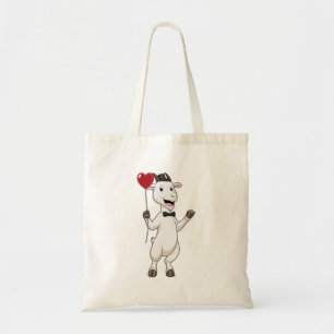Goat as Groom with Heart Balloon Tote Bag